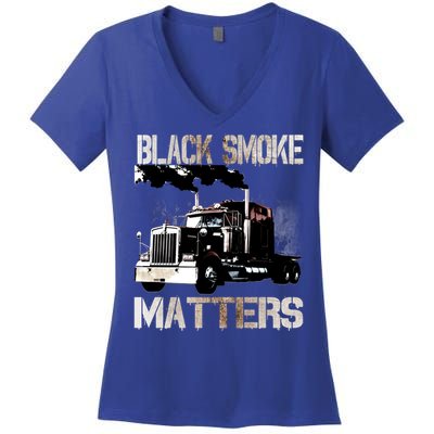 Trucker Tractor Trailer 18 Wheeler Design Gift Women's V-Neck T-Shirt