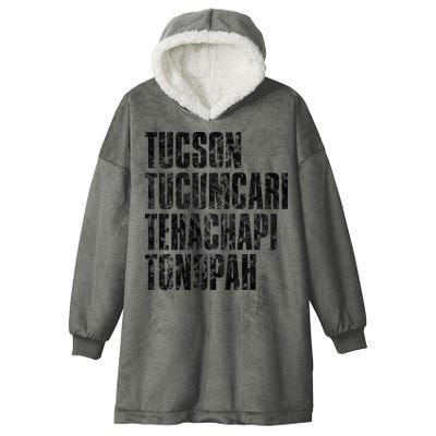 Tucson Tucumcari Tehachapi Tonapah Tourist Hooded Wearable Blanket