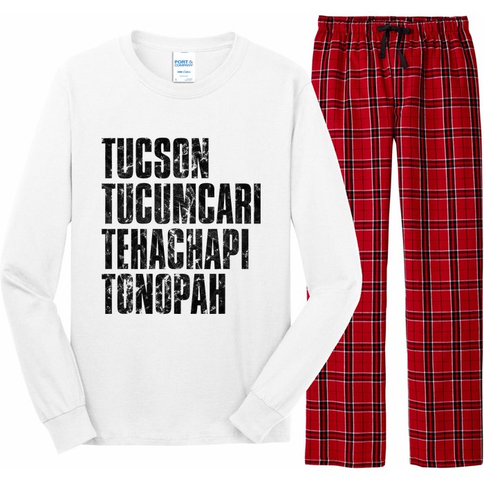 Tucson Tucumcari Tehachapi Tonapah Tourist Long Sleeve Pajama Set