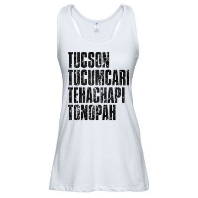Tucson Tucumcari Tehachapi Tonapah Tourist Ladies Essential Flowy Tank