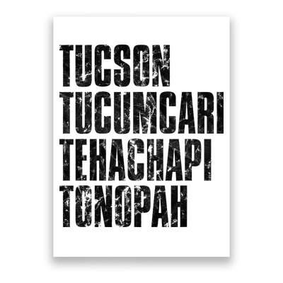 Tucson Tucumcari Tehachapi Tonapah Tourist Poster