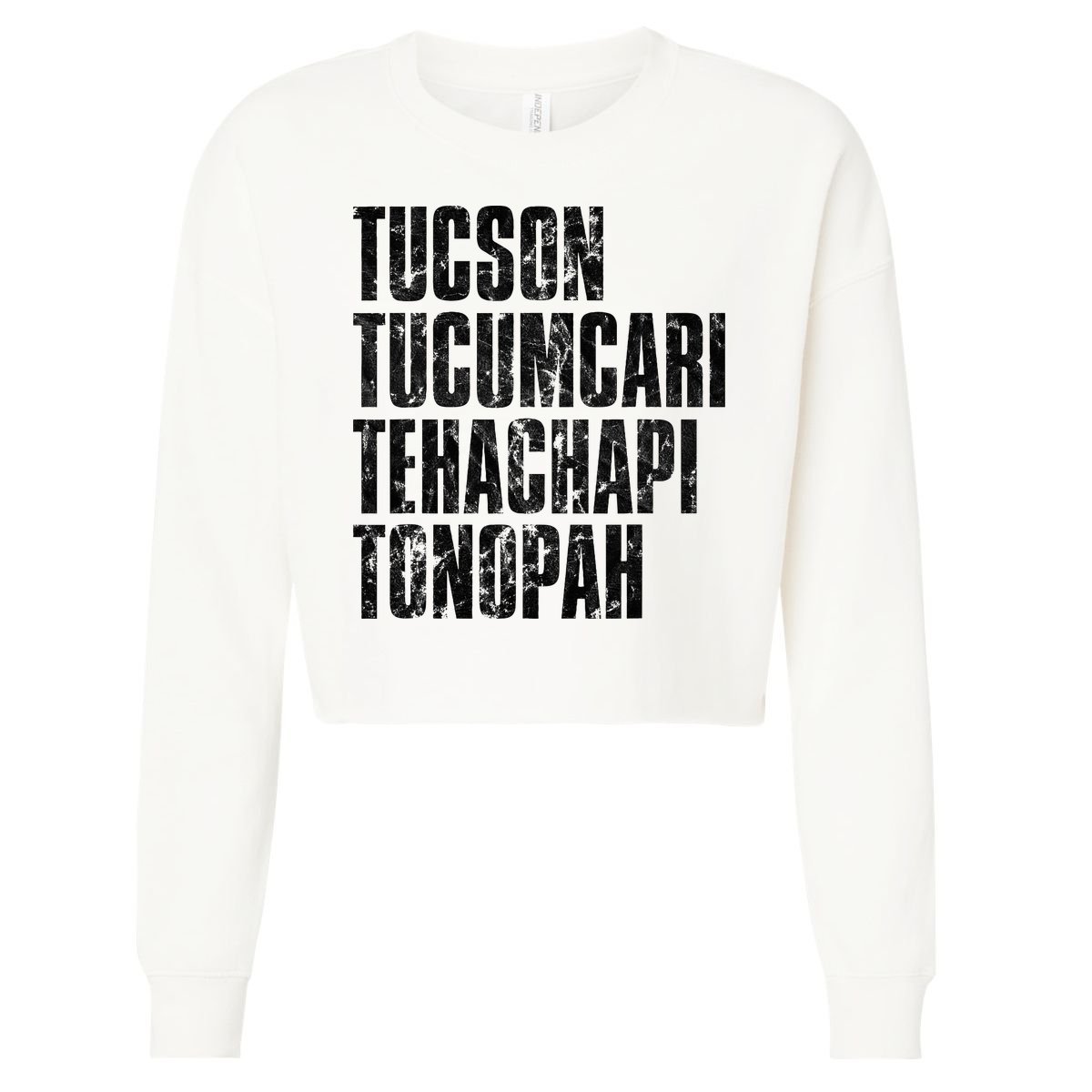 Tucson Tucumcari Tehachapi Tonapah Tourist Cropped Pullover Crew