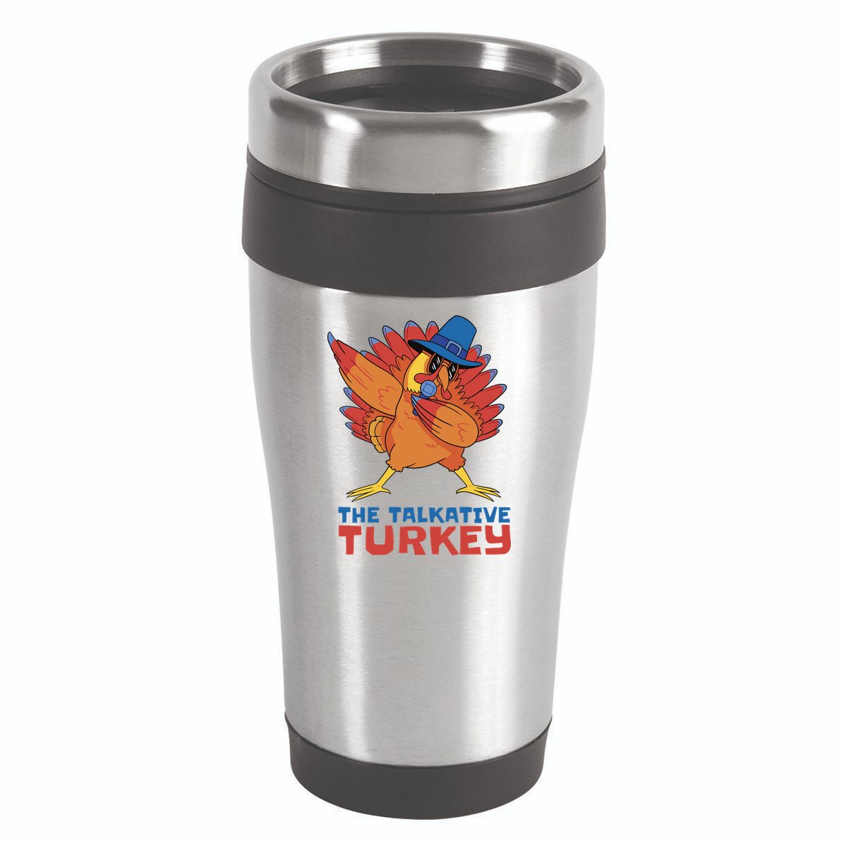 The Talkative Turkey Funny Thanksgiving 16oz Travel Tumbler