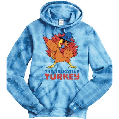 The Talkative Turkey Funny Thanksgiving Tie Dye Hoodie