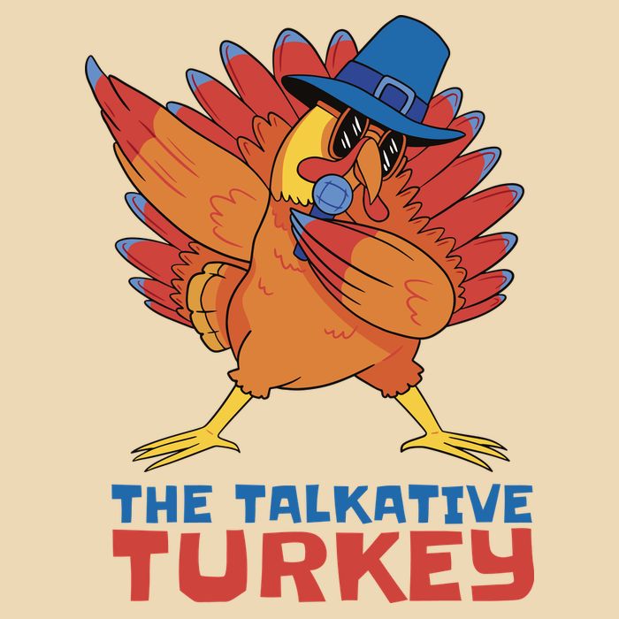 The Talkative Turkey Funny Thanksgiving Drawstring Bag