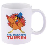The Talkative Turkey Funny Thanksgiving 11oz C Handle Ceramic Mug