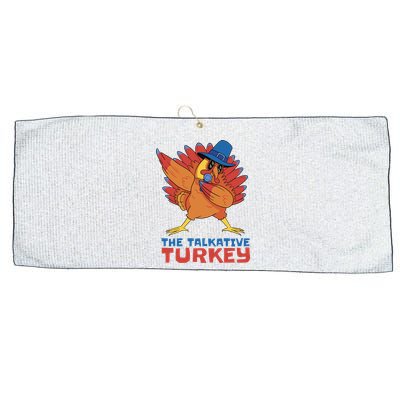 The Talkative Turkey Funny Thanksgiving Large Microfiber Waffle Golf Towel