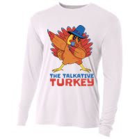 The Talkative Turkey Funny Thanksgiving Cooling Performance Long Sleeve Crew