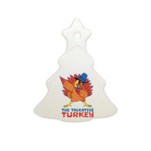 The Talkative Turkey Funny Thanksgiving Ceramic Tree Ornament