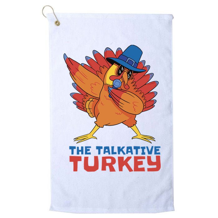 The Talkative Turkey Funny Thanksgiving Golf Towel