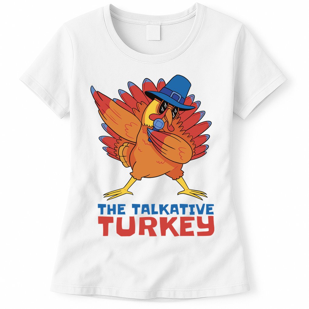 The Talkative Turkey Funny Thanksgiving Womens T-Shirt