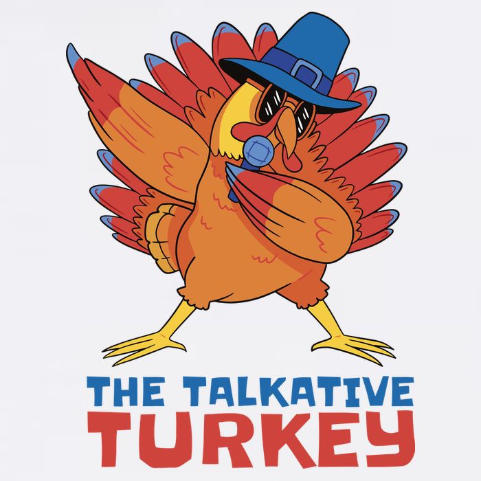 The Talkative Turkey Funny Thanksgiving Women's V-Neck T-Shirt