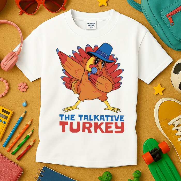 The Talkative Turkey Funny Thanksgiving Kids T-Shirt