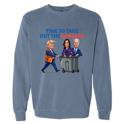 Time To Take Out The Garbage Funny Garbage For Trump 2024 Garment-Dyed Sweatshirt