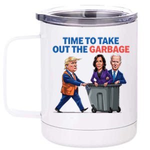 Time To Take Out The Garbage Funny Garbage For Trump 2024 12 oz Stainless Steel Tumbler Cup