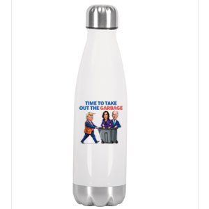 Time To Take Out The Garbage Funny Garbage For Trump 2024 Stainless Steel Insulated Water Bottle