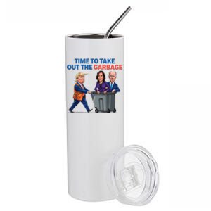 Time To Take Out The Garbage Funny Garbage For Trump 2024 Stainless Steel Tumbler