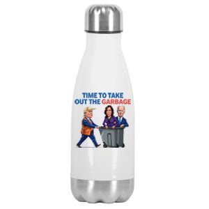 Time To Take Out The Garbage Funny Garbage For Trump 2024 Stainless Steel Insulated Water Bottle