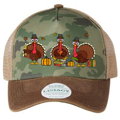 Thankful Teacher Turkey Thanksgiving Shirts Legacy Tie Dye Trucker Hat