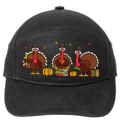 Thankful Teacher Turkey Thanksgiving Shirts 7-Panel Snapback Hat