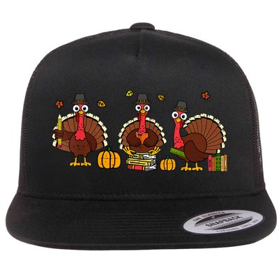 Thankful Teacher Turkey Thanksgiving Shirts Flatbill Hat