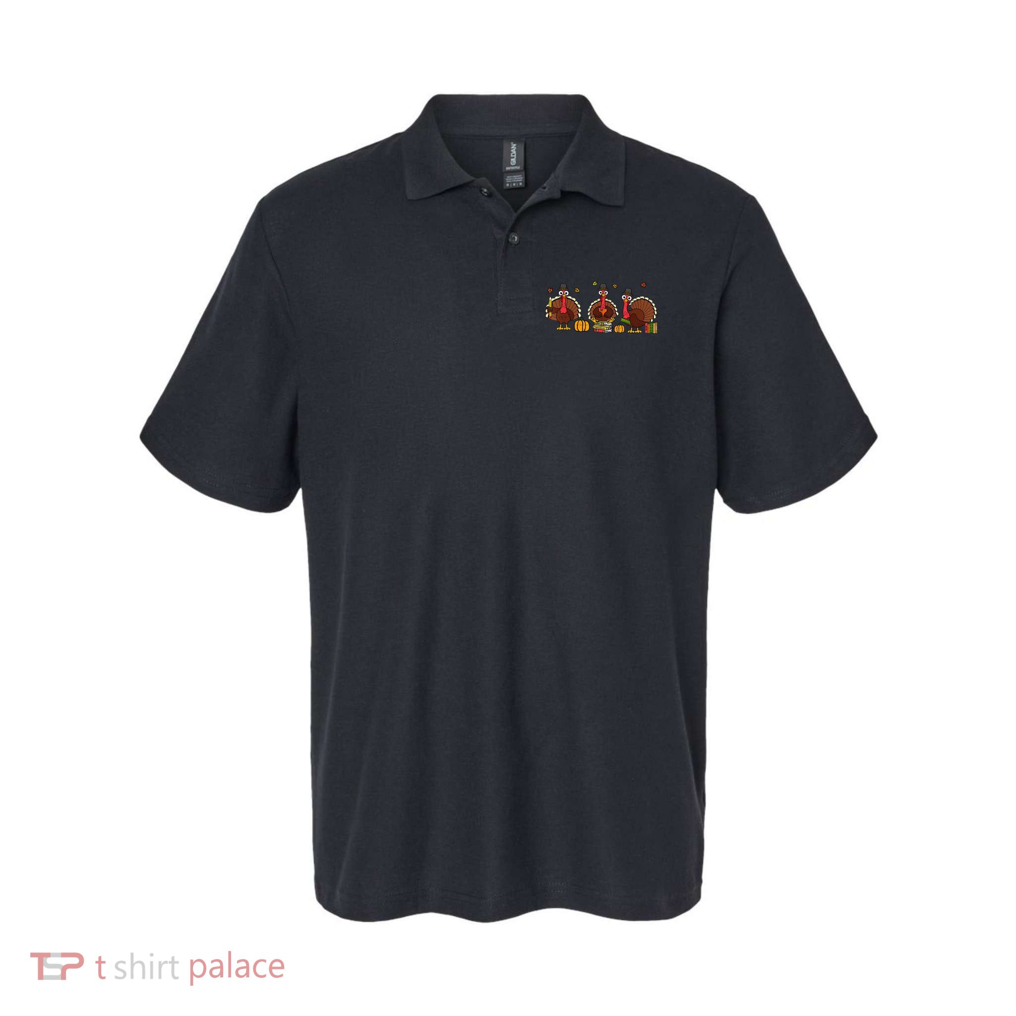 Thankful Teacher Turkey Thanksgiving Shirts Polo