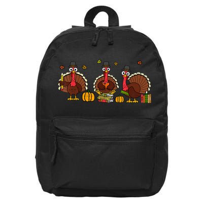 Thankful Teacher Turkey Thanksgiving Shirts 16 in Basic Backpack