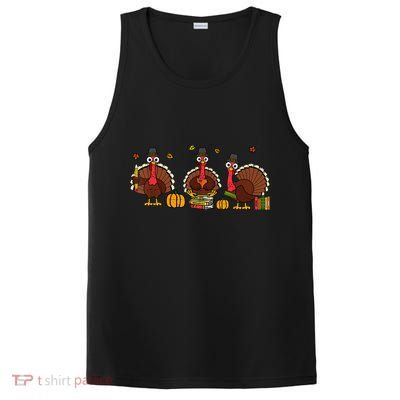 Thankful Teacher Turkey Thanksgiving Shirts PosiCharge Competitor Tank