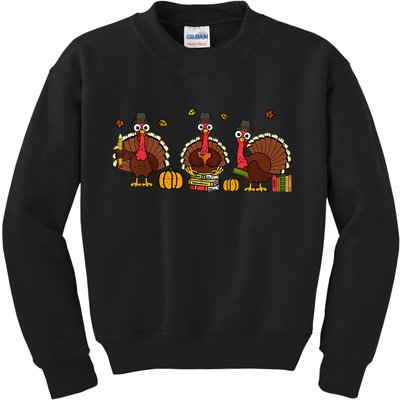 Thankful Teacher Turkey Thanksgiving Shirts Kids Sweatshirt
