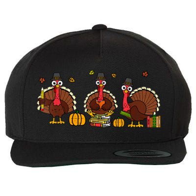 Thankful Teacher Turkey Thanksgiving Shirts Wool Snapback Cap