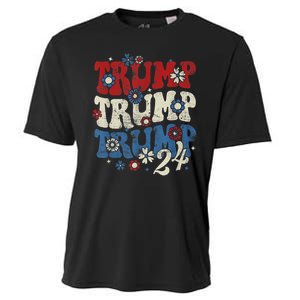 Trump Trump Trump 2024 Retro Groovy Cooling Performance Crew T-Shirt