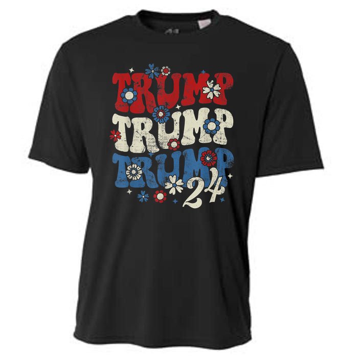 Trump Trump Trump 2024 Retro Groovy Cooling Performance Crew T-Shirt