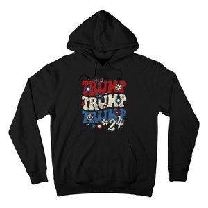 Trump Trump Trump 2024 Retro Groovy Hoodie