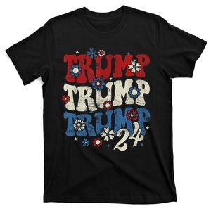 Trump Trump Trump 2024 Retro Groovy T-Shirt