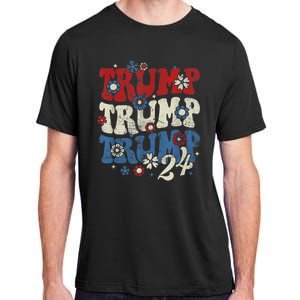 Trump Trump Trump 2024 Retro Groovy Adult ChromaSoft Performance T-Shirt