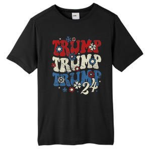 Trump Trump Trump 2024 Retro Groovy Tall Fusion ChromaSoft Performance T-Shirt