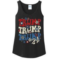 Trump Trump Trump 2024 Retro Groovy Ladies Essential Tank