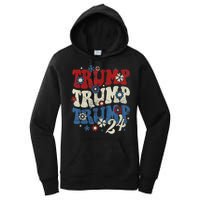 Trump Trump Trump 2024 Retro Groovy Women's Pullover Hoodie