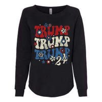 Trump Trump Trump 2024 Retro Groovy Womens California Wash Sweatshirt