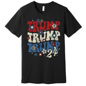 Trump Trump Trump 2024 Retro Groovy Premium T-Shirt