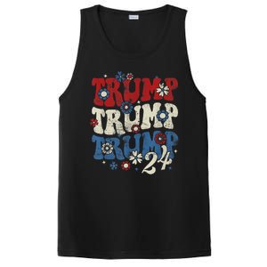 Trump Trump Trump 2024 Retro Groovy PosiCharge Competitor Tank