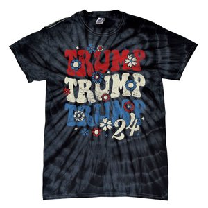 Trump Trump Trump 2024 Retro Groovy Tie-Dye T-Shirt