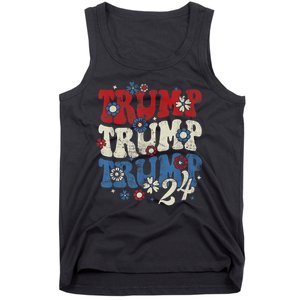 Trump Trump Trump 2024 Retro Groovy Tank Top