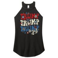 Trump Trump Trump 2024 Retro Groovy Women's Perfect Tri Rocker Tank