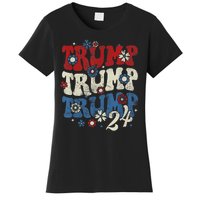 Trump Trump Trump 2024 Retro Groovy Women's T-Shirt