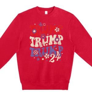 Trump Trump Trump 2024 Retro Groovy Premium Crewneck Sweatshirt