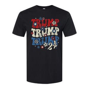 Trump Trump Trump 2024 Retro Groovy Softstyle CVC T-Shirt