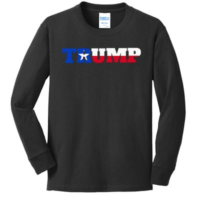 Texas Trump Texans For Trump Kids Long Sleeve Shirt