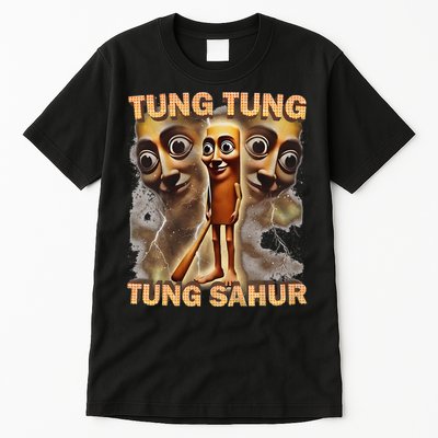 Tung Tung Tung Sahur Funny Meme Brainrot Humor Gen Z Tall T-Shirt