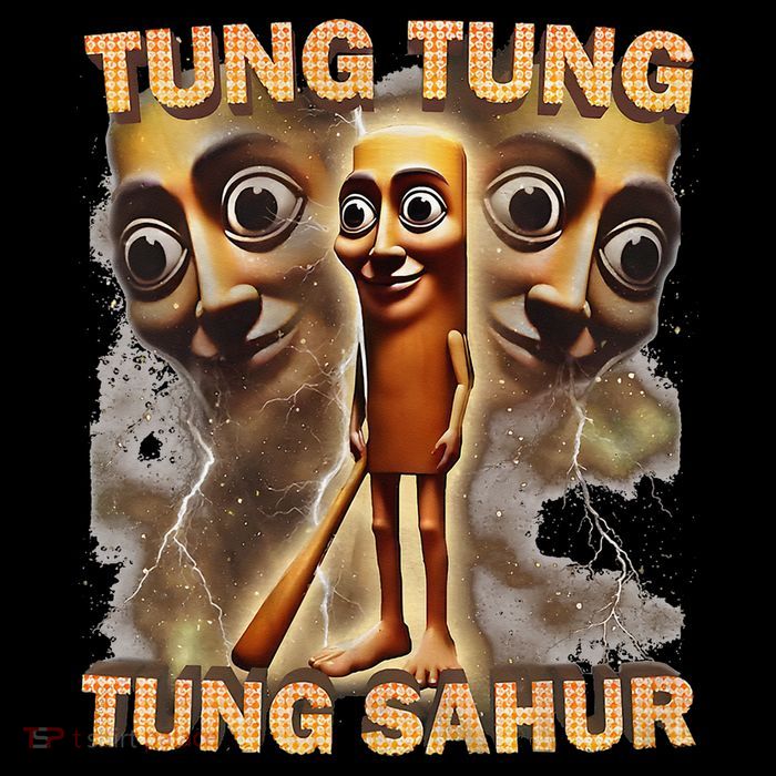 Tung Tung Tung Sahur Funny Meme Brainrot Humor Gen Z Tall T-Shirt